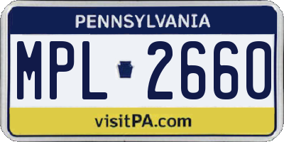 PA license plate MPL2660