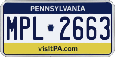 PA license plate MPL2663