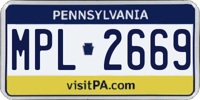 PA license plate MPL2669