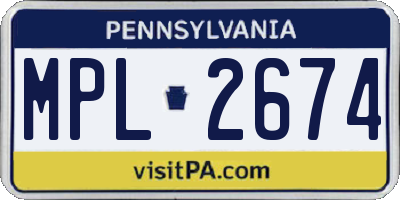 PA license plate MPL2674