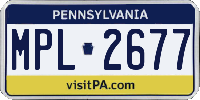 PA license plate MPL2677