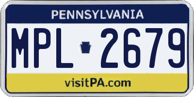 PA license plate MPL2679