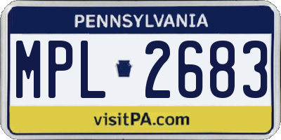 PA license plate MPL2683