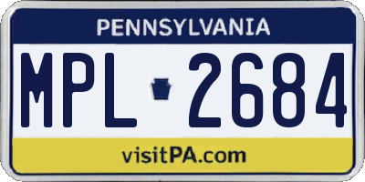 PA license plate MPL2684