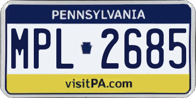 PA license plate MPL2685
