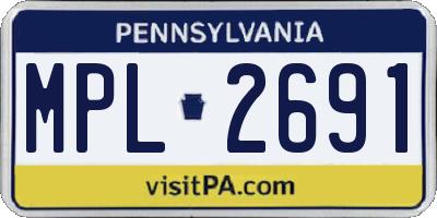 PA license plate MPL2691