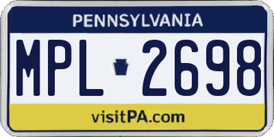 PA license plate MPL2698