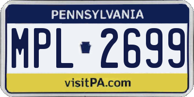 PA license plate MPL2699