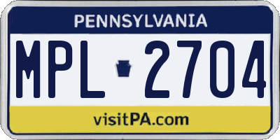 PA license plate MPL2704