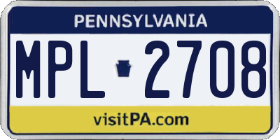 PA license plate MPL2708