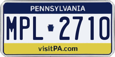 PA license plate MPL2710