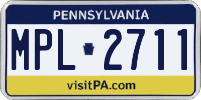 PA license plate MPL2711