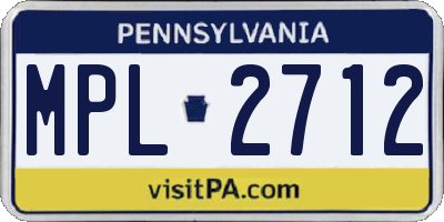 PA license plate MPL2712