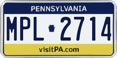 PA license plate MPL2714