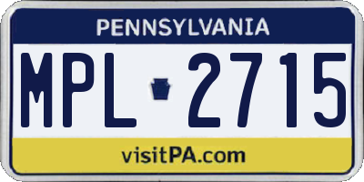 PA license plate MPL2715