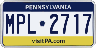 PA license plate MPL2717