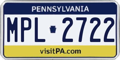 PA license plate MPL2722