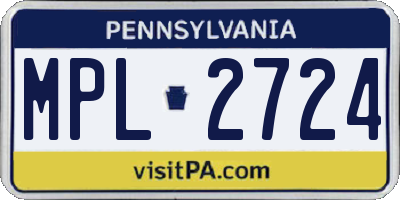 PA license plate MPL2724