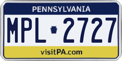 PA license plate MPL2727