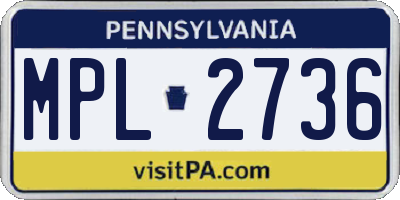 PA license plate MPL2736