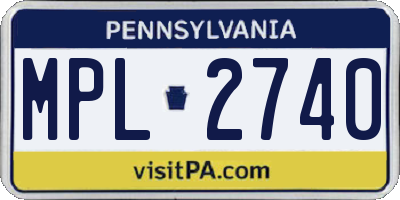 PA license plate MPL2740
