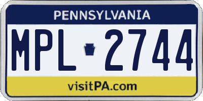 PA license plate MPL2744