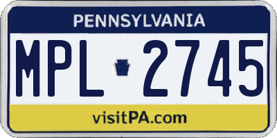 PA license plate MPL2745
