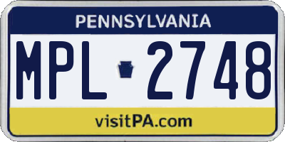 PA license plate MPL2748
