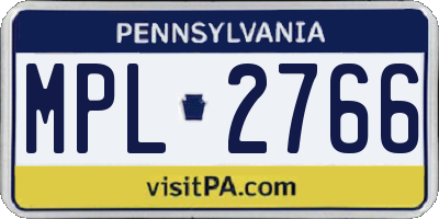 PA license plate MPL2766