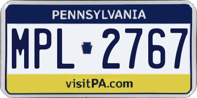 PA license plate MPL2767