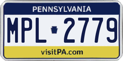 PA license plate MPL2779