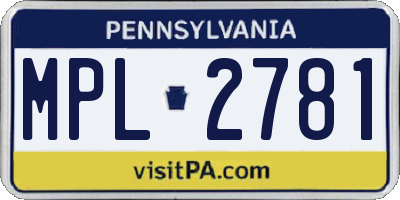 PA license plate MPL2781