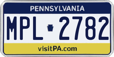 PA license plate MPL2782