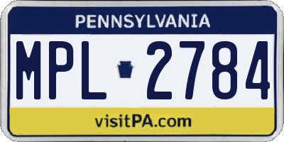 PA license plate MPL2784