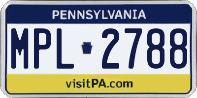 PA license plate MPL2788