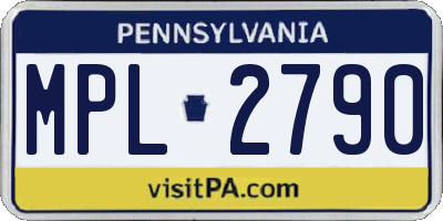 PA license plate MPL2790