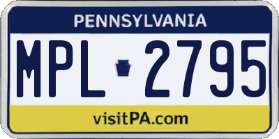 PA license plate MPL2795