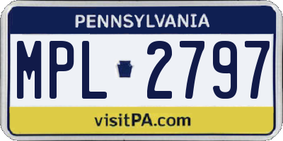 PA license plate MPL2797