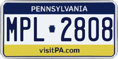PA license plate MPL2808