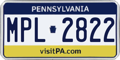 PA license plate MPL2822