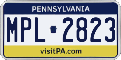 PA license plate MPL2823