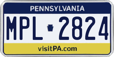 PA license plate MPL2824