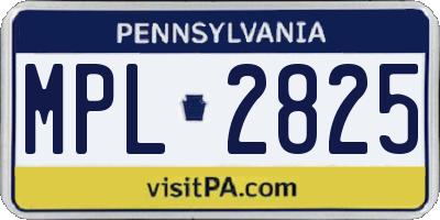 PA license plate MPL2825