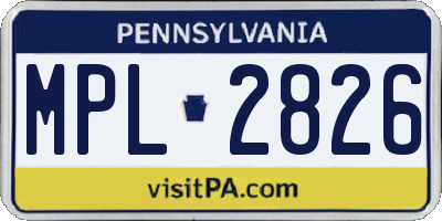 PA license plate MPL2826