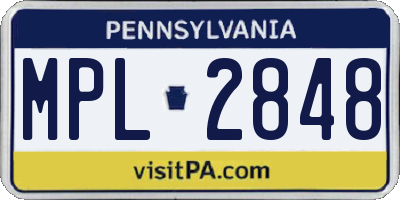 PA license plate MPL2848
