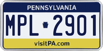 PA license plate MPL2901