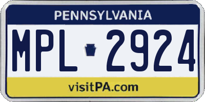 PA license plate MPL2924