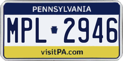 PA license plate MPL2946