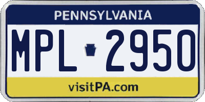 PA license plate MPL2950