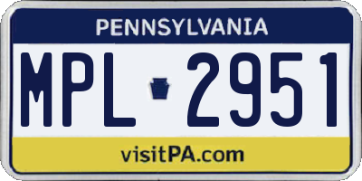 PA license plate MPL2951